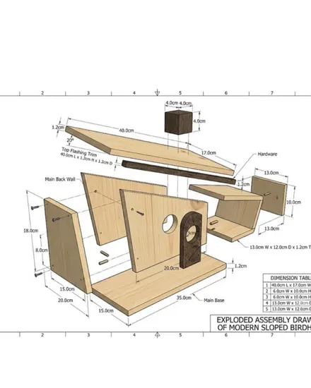 Molde de casita para pájaros: Modelo Moderno