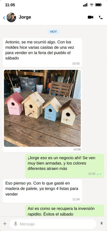Conversación de WhatsApp del testimonio de Jorge