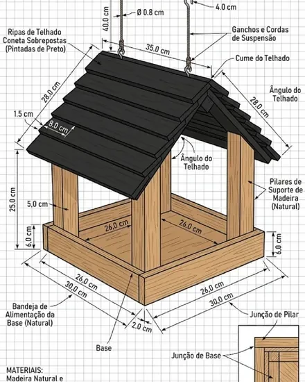 Molde de casita para pájaros: Comedero Clásico
